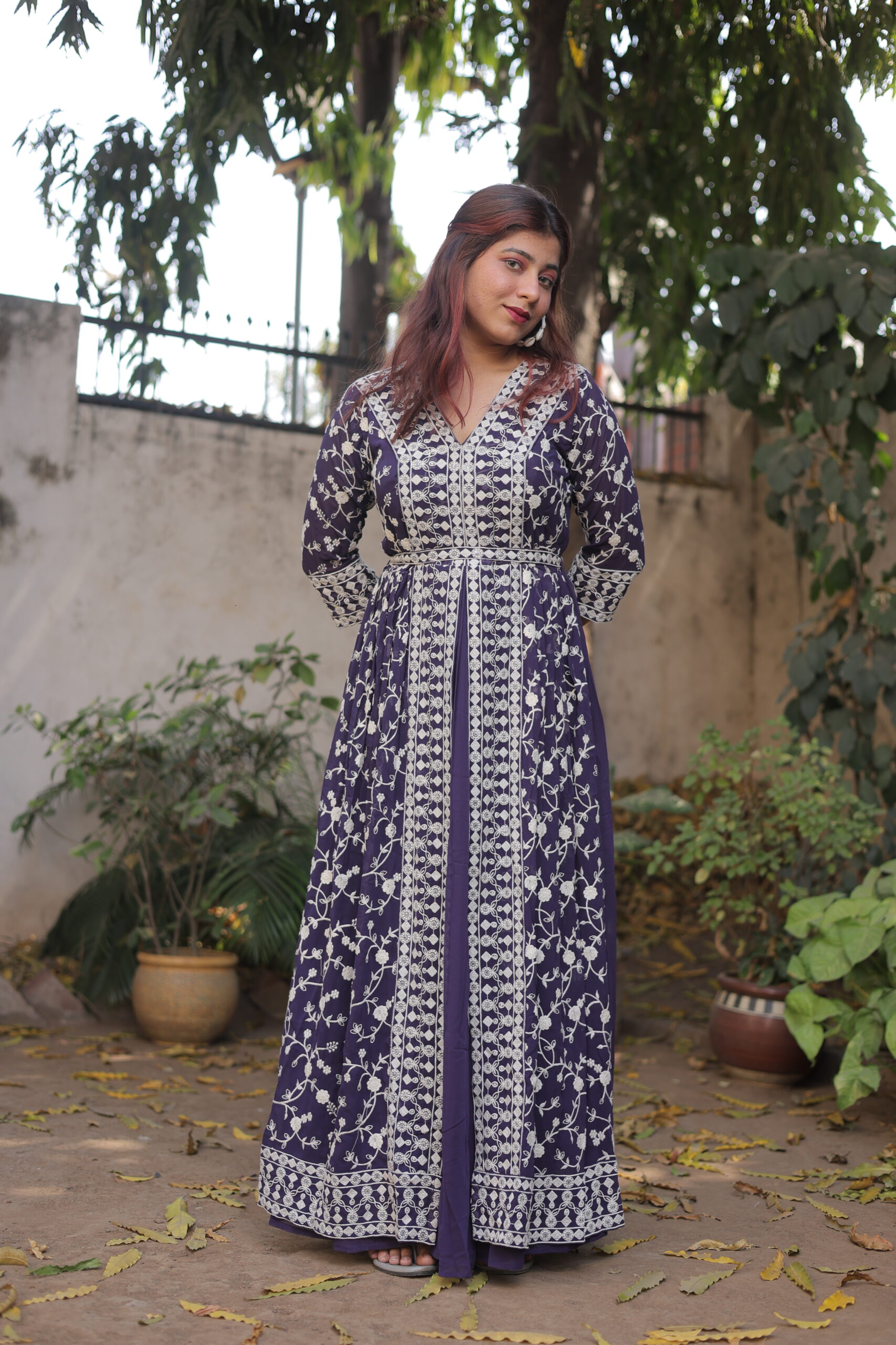 Violet Designer Center Cut Look One piece