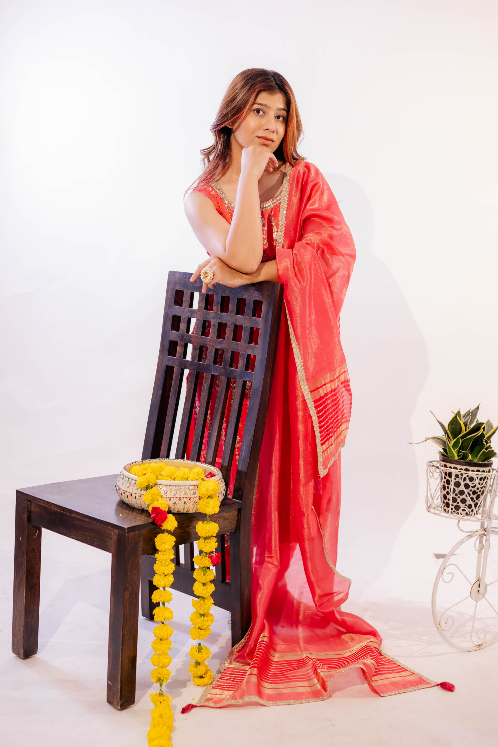 Carrot Pink Elegant Pant Set