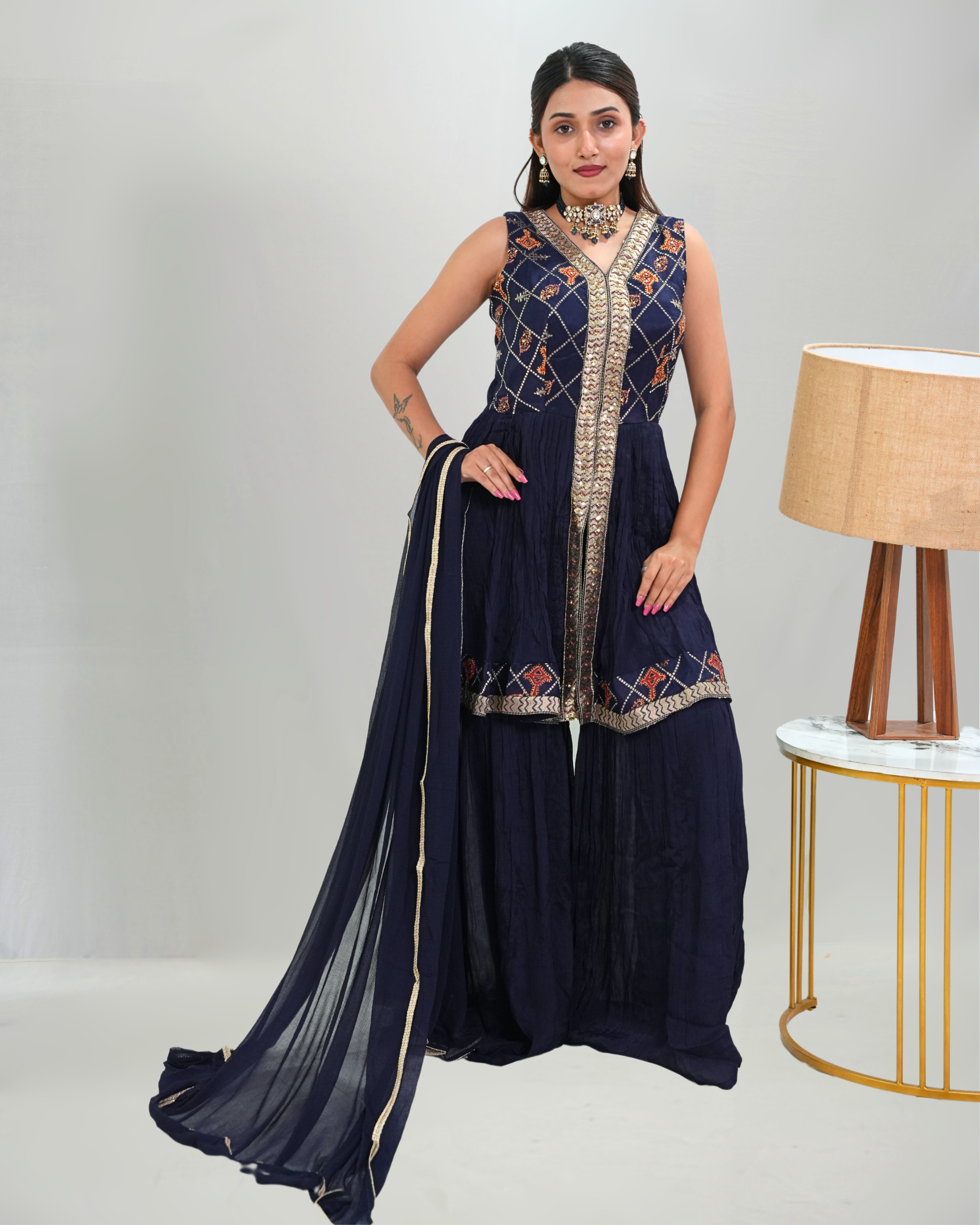 Purple Tunic with Plazo