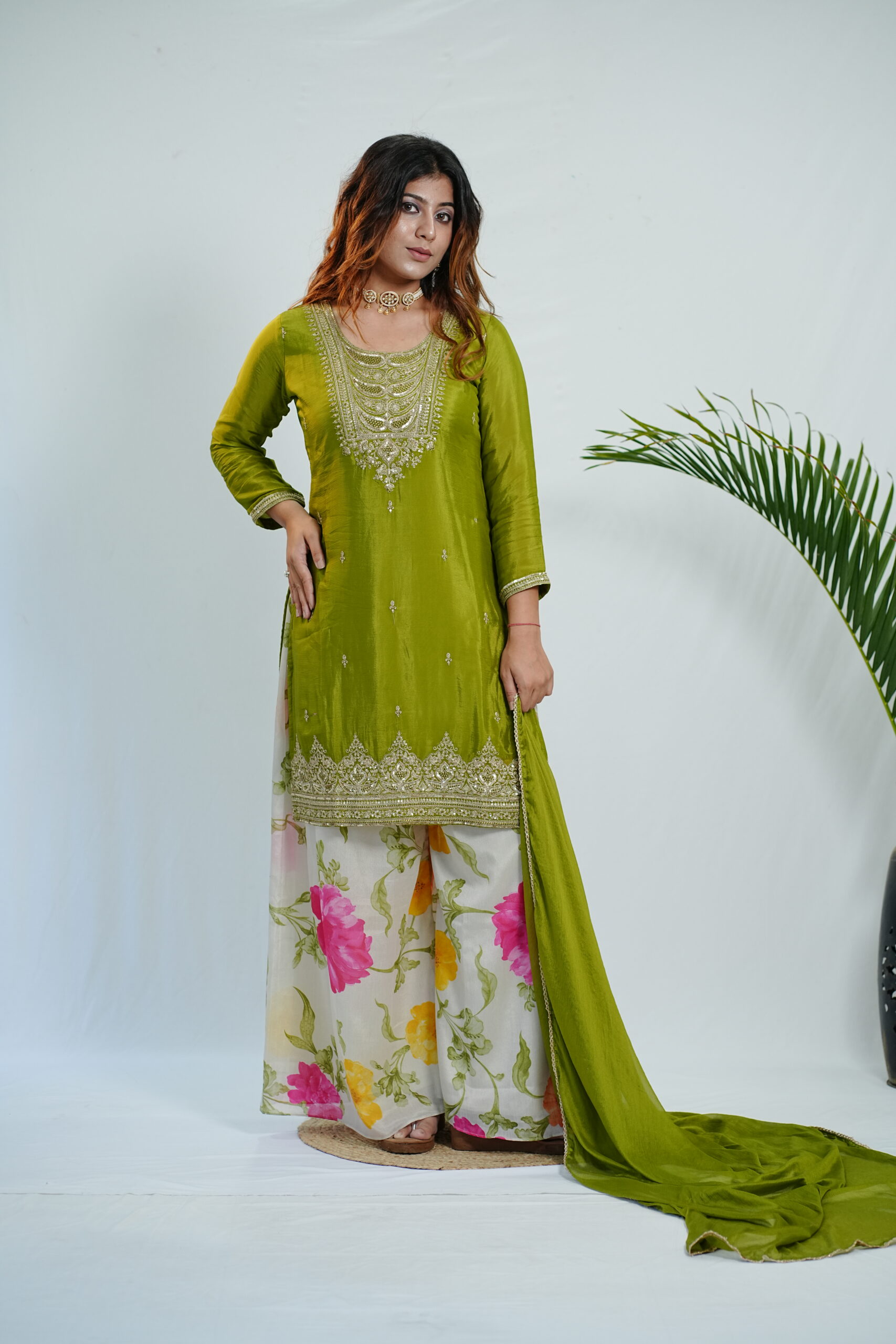 Green Short Top Shararara