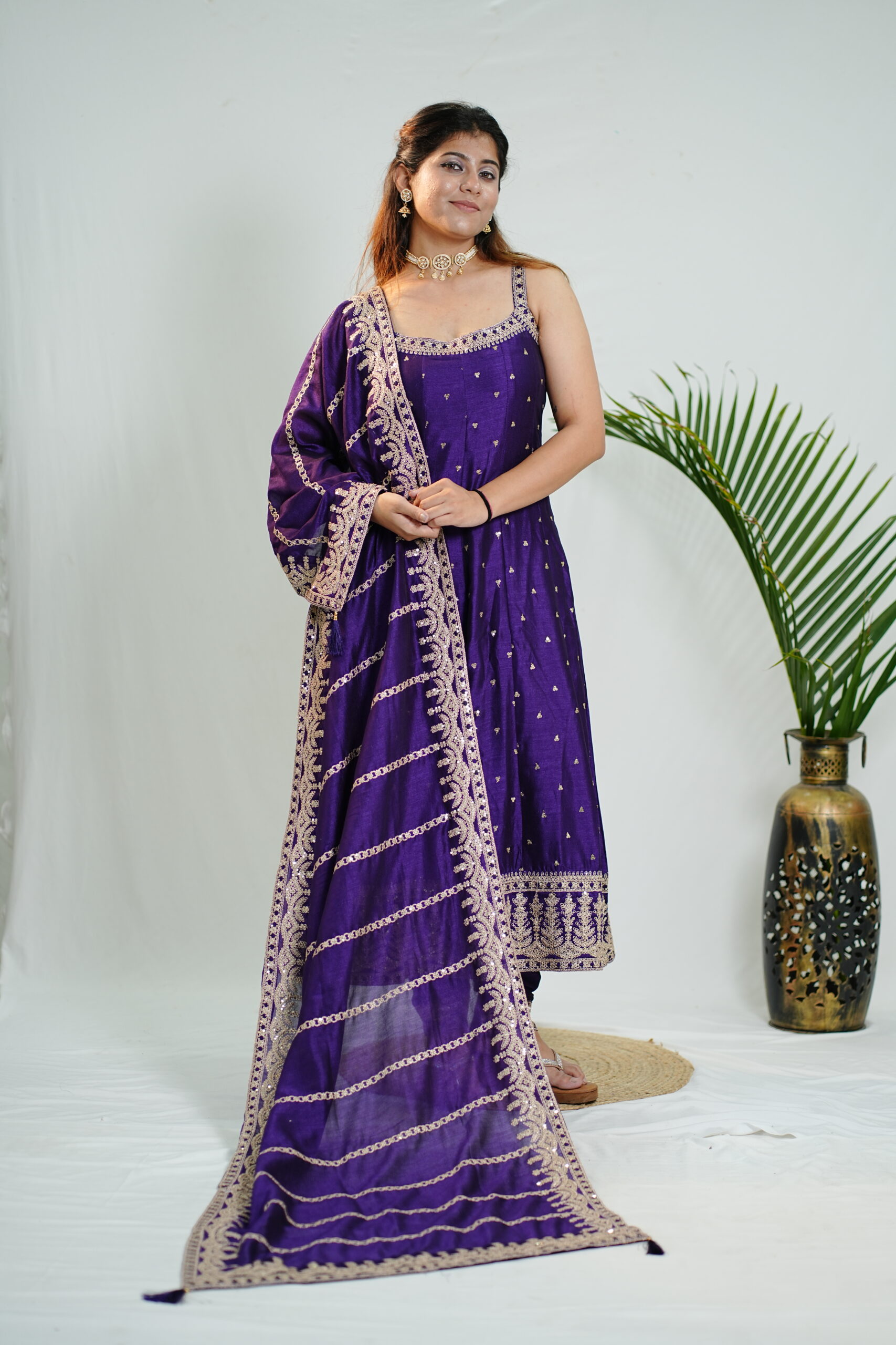Purple Designer Spaghetti Anarkali
